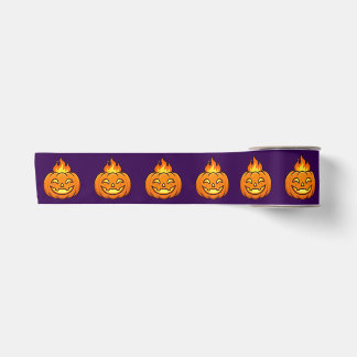 Ruban En Satin Ruban de satin Halloween Citrouille Flamboyante Mi