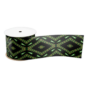 Ruban En Satin Ruban de satin vert Kente Afro Pop