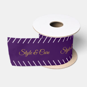 Ruban En Satin Ruban de satin violet foncé à marque de fabrique p