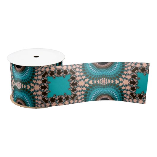 Ruban En Satin Ruban de style marocain noir et turquoise (Bobine)