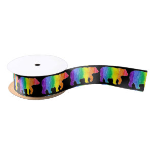 Ruban En Satin Ruban d'ours d'arc-en-ciel