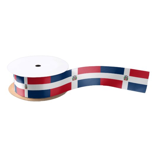 Ruban En Satin Ruban du drapeau dominicain (Bobine)