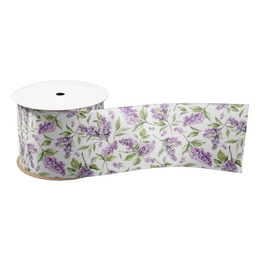 Ruban En Satin Ruban Fleurs de ressort Lilacs violet (Bobine)