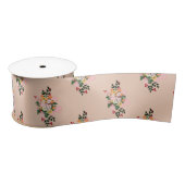 Ruban En Satin ruban floral roux (Bobine)