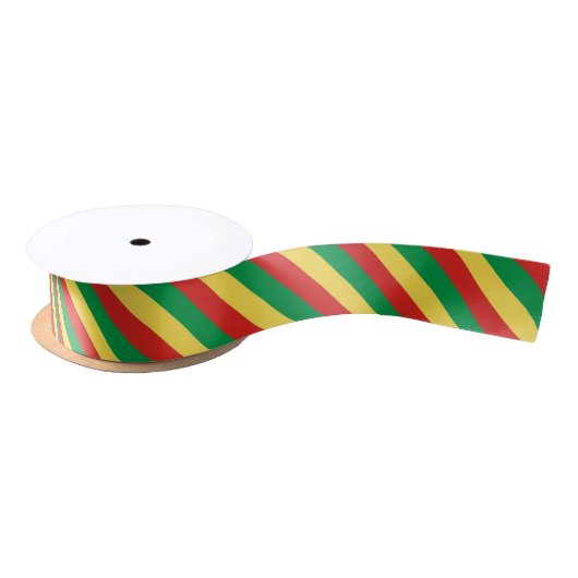 Ruban En Satin Ruban jaune, vert et rouge (Bobine)
