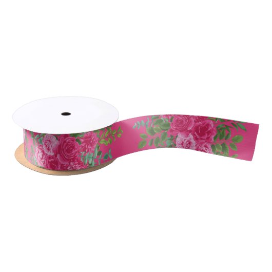 Ruban En Satin Ruban Mariage rose vif (Bobine)