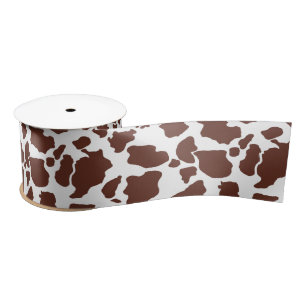 Ruban En Satin Ruban Motif de la peau de vache Brown