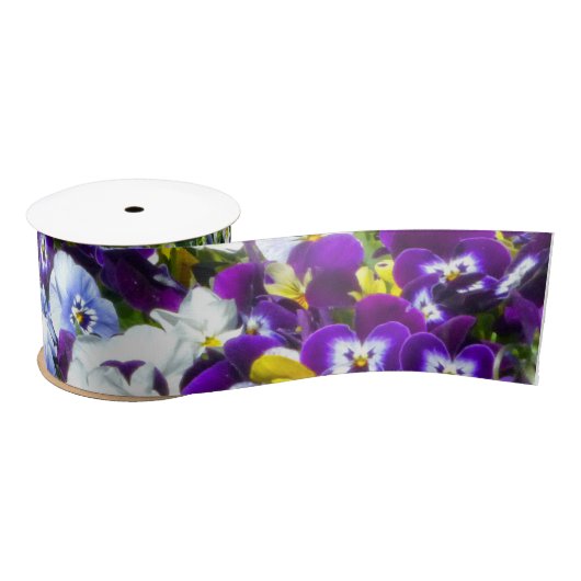Ruban En Satin Ruban Pansies (Bobine)
