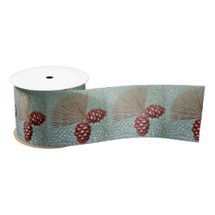 Ruban En Satin Ruban Ponderosa Pinecone Satin