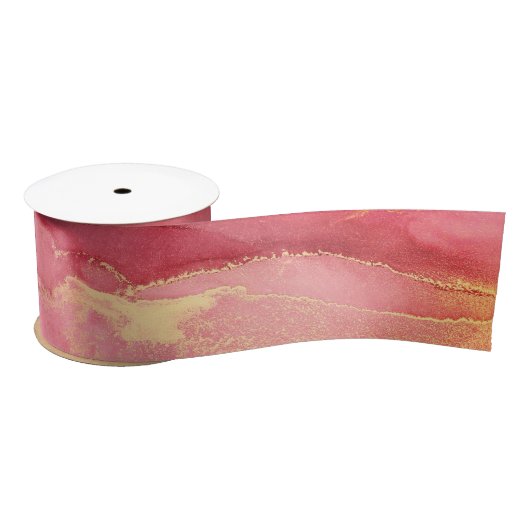 Ruban En Satin Ruban rose clair or satin (Bobine)