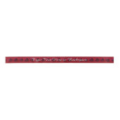 Ruban En Satin Ruban rose Customisé Rouge Rose Flower Ribbon (Devant)
