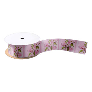 RUBAN EN SATIN RUBAN ROSE DE FLEURS D'APPLE