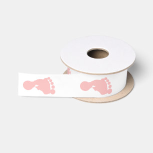 Ruban En Satin Ruban rose de satin d'empreintes de pas