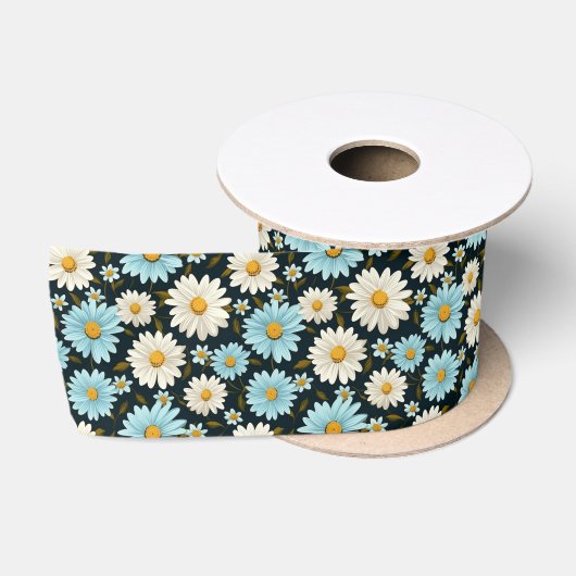 Ruban En Satin Ruban Satin Daisies (Bobine)