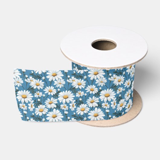 Ruban En Satin Ruban Satin Daisies (Bobine)