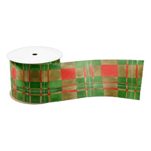 RUBAN EN SATIN RUBAN SATIN LARGEUR 3" TARTAN MAC GREGOR