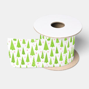 Ruban En Satin Ruban Satin Motif Arbre de Noël