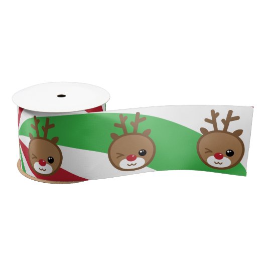 Ruban En Satin Ruban satiné Kawaii Reindeer (Bobine)