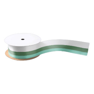 Ruban En Satin Ruban satiné rayé turquoise et vert