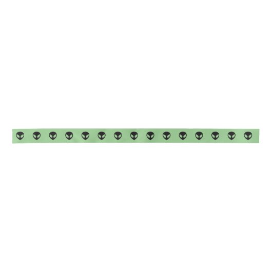Ruban En Satin Ruban vert Alien 1,5 Pouce (Devant)