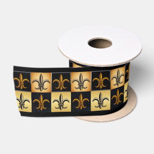 Ruban En Satin Rubans Carrés Fleur De Lis