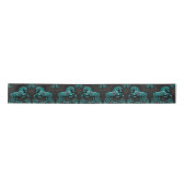 Ruban En Satin Rustique Pays Occidental Equestre Turquoise Horse (Devant)