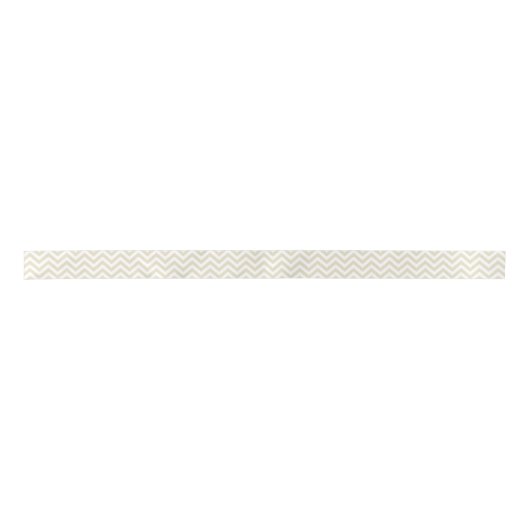 Ruban En Satin Sable Beige Blanc Grand Chevron ZigZag Motif (Devant)