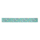 Ruban En Satin Sacs à main mignons Doodles Motif Turquoise (Devant)