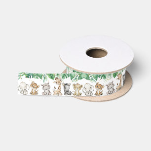 Ruban En Satin Safari Baby Shower Anniversaire Animaux Confettis 