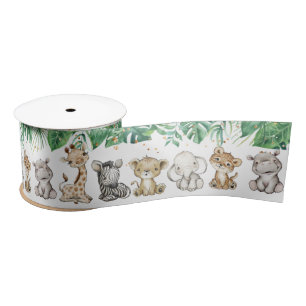 Ruban En Satin Safari Baby shower Anniversaire Animaux Gold Confe