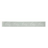 Ruban En Satin Sage Green Baby Script Élégant Baby shower Satin R (Devant)