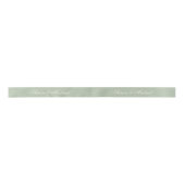 Ruban En Satin Sage Green Mariage Élégant Script Calligraphie (Devant)