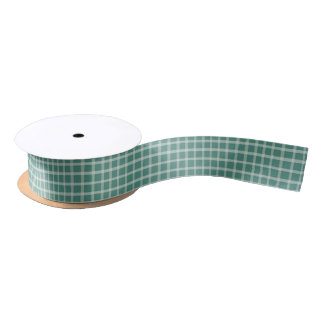 Ruban En Satin Sage Green Plaid Rustique