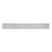 Ruban En Satin Sage personnalisé Vert Élégant Nom Satin Ruban (Devant)