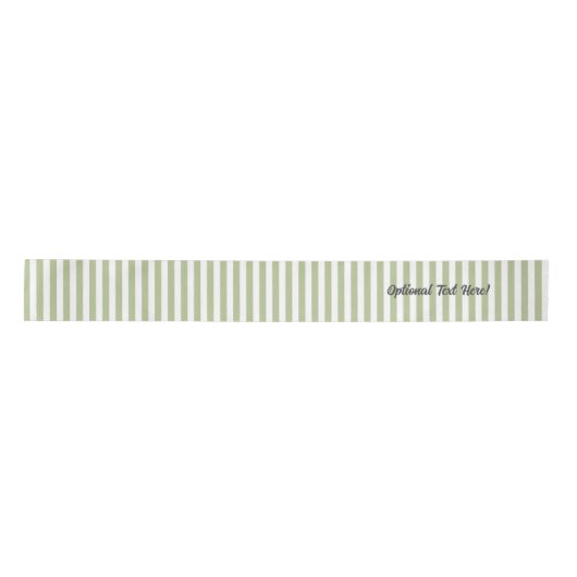 Ruban En Satin Sage vert et blanc trié - Ajouter son propre texte (Devant)