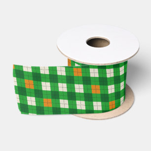 Ruban En Satin Saint-Patrick d'argyle aux couleurs irlandaises