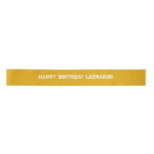 Ruban En Satin Salutation d'anniversaire jaune avec nom personnal (Devant)