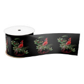 Ruban En Satin Salutations du cardinal Holly Jolly ! (Bobine)