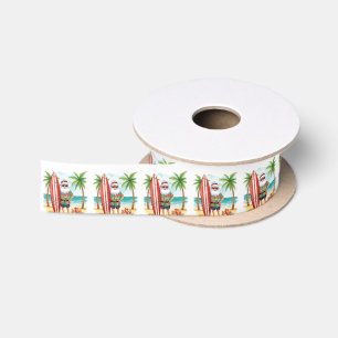 Ruban En Satin Santa surfeur Noël