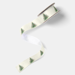 Ruban En Satin Sapin de Noël Vintage