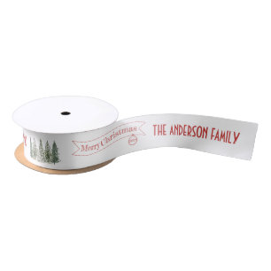 Ruban En Satin Sapin scandinave de Noël en hiver Joyeux Noël