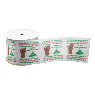 Ruban En Satin Sasquatatch Track Joyeux Squatchmas Bigfoot