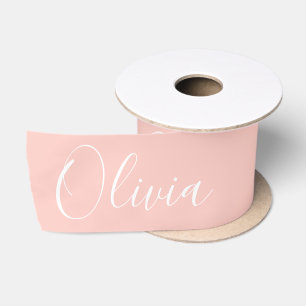 Ruban En Satin Satin élégant personnalisé pêche nom
