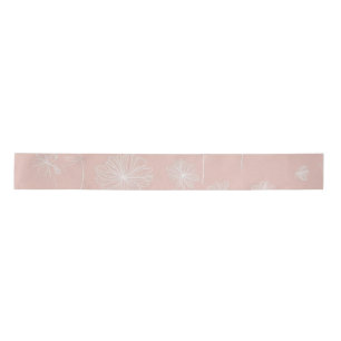 Ruban En Satin Saumon rose avec un floral blanc délicat vintage