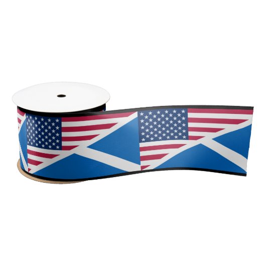 Ruban En Satin Scottish Saltire et American Flag Ribbon (Bobine)