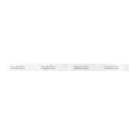 Ruban En Satin Script Elegant Personalized Handmade With Love (Devant)