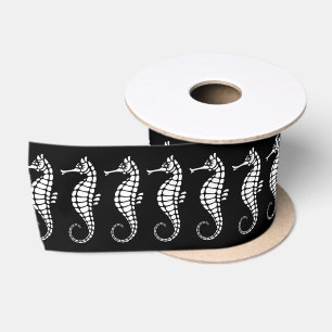 Ruban En Satin Seahorse White