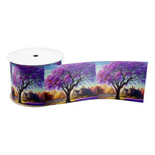 Ruban En Satin **"Sérénité rustique : L'Embrace pourpre de Jacara