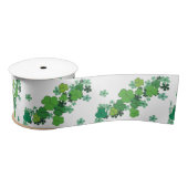 Ruban En Satin Shamrocks verts et marguerites Ruban St Patrick (Bobine)