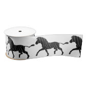 Ruban En Satin Silhouette d'impression noir et gris Zebra (Bobine)